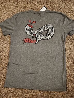RVCA Gray Tee with Snake Graphic